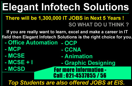 Elegant Infotech Solutions - GET A JOB IN KARACHI NOW!